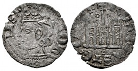 Reino de Castilla y León. Juan I (1379-1390). Cornado. Sevilla. (Bautista-750). Ve. 0,78 g. Con S bajo el castillo y florones a cada lado de la cruz. ...