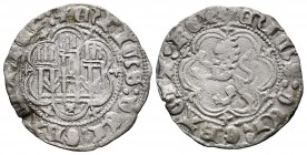Reino de Castilla y León. Enrique III (1390-1406). Blanca. Toledo. (Bautista-770). Ve. 1,90 g. T bajo el castillo. Golpe. MBC-. Est...20,00. English: ...