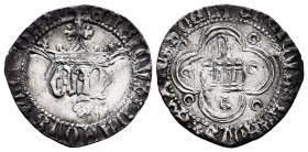 Reino de Castilla y León. Enrique IV (1454-1474). 1/2 real. Sevilla. (Bautista-917.3). Ag. 1,21 g. Con flor bajo las letras EN. MBC+. Est...150,00. En...