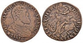 Carlos I (1516-1556). Jetón. 1553. Rev.: DISSIPA GENTES O BELLA VOLVNT . Ae. 3,58 g. Escasa. MBC-. Est...60,00. English: Charles I (1516-1556). Jetón....