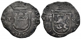 Felipe II (1556-1598). Cuartillo. Toledo. (Cal 2008-877). (Cal 2019-81). Ae. 2,40 g. T- M en anverso y reverso. Vanos. BC+. Est...12,00. English: Phil...