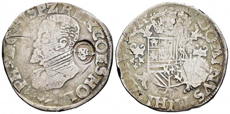 Felipe II (1556-1598). 1/2 escudo felipe. 1572. (Vanhoudt-página 272 tipo A). (D...