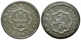 Felipe III (1598-1621). 4 maravedís. 1601. Segovia. C. (Cal 2019-252). (Jarabo-Sanahuja-C25). Ae. 6,58 g. Sin marca de ceca. Acuñada en el Real Ingeni...