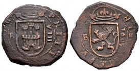 Felipe III (1598-1621). 8 maravedís. 1605. Burgos. (Cal 2019-293). (Jarabo-Sanahuja-D4). Ae. 9,37 g. MBC. Est...25,00. English: Philip III (1598-1621)...