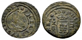 Felipe IV (1621-1665). 4 maravadís. 1663. Cuenca. (Cal 2008-1339). (Cal 2019-212). (Jarabo-Sanahuja-M214). Ae. 1,07 g. BC+/MBC-. Est...12,00. English:...