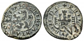 Felipe IV (1621-1665). 4 maravedís. 1619. Segovia. Ae. 2,05 g. Resello de 6 maravedís 1641 Granada. Fecha rara. MBC. Est...25,00. English: Philip IV (...