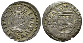 Felipe IV (1621-1665). 8 maravedís. 1664. Coruña. R. (Cal 2019-320). Ae. 1,71 g. MBC/MBC-. Est...25,00. English: Philip IV (1621-1665). 8 maravedís. 1...
