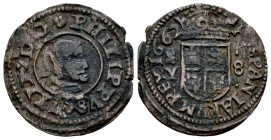 Felipe IV (1621-1665). 8 maravedís. 1662. Madrid. Y. (Cal 2008-1434). (Cal 2019-364). Ae. 1,73 g. BC+. Est...12,00. English: Philip IV (1621-1665). 8 ...