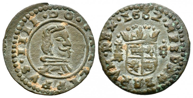 Felipe IV (1621-1665). 8 maravedís. 1662. Trujillo. M. (Cal 2019-423). Ae. 2,32 ...