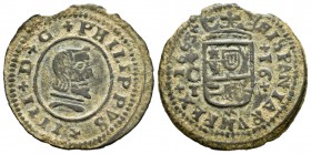 Felipe IV (1621-1665). 16 maravedís. 1663. Córdoba. T. (Cal 2019-444). Ae. 4,65 g. MBC. Est...30,00. English: Philip IV (1621-1665). 16 maravedís. 166...