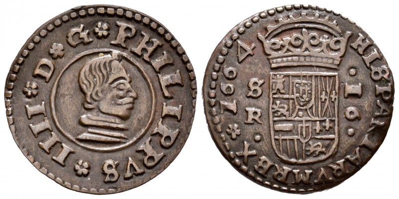 Felipe IV (1621-1665). 16 maravedís. 1664. Sevilla. R. (Cal 2019-498). (Jarabo-S...