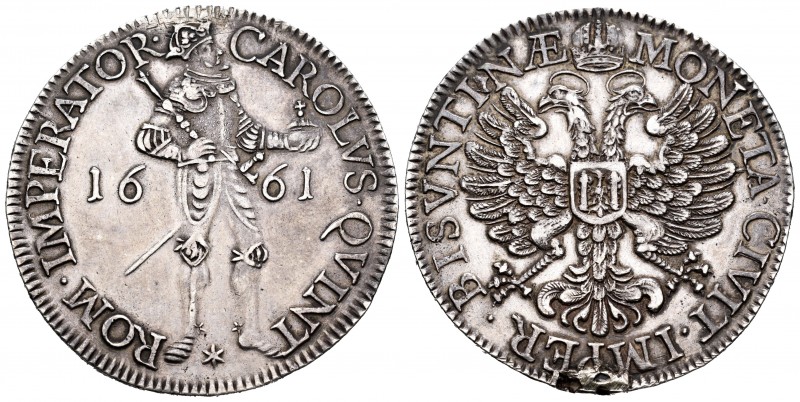 Felipe IV (1621-1665). 1 thaler. 1661. Besançon de Borgoña. (Dav-5070). (Km-48)....