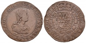 Carlos II (1665-1700). Jetón. 1675. Bruselas. (Dugn-4349). (Vq-13907). Ae. 5,81 g. Oficina de finanzas. MBC-. Est...30,00. English: Charles II (1665-1...
