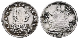 Carlos III (1759-1788). 1/2 carlino. 1758. Nápoles. MM/R. (Mir-342/3). Ag. 1,01 g. MBC-. Est...20,00. English: Charles III (1759-1788). 1/2 carlino. 1...