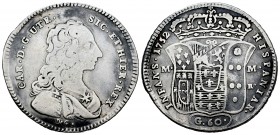 Carlos III (1759-1788). 60 grana (1/2 piastra). 1752/0. Nápoles. M-M/R. (Mir-340/1). Ag. 12,01 g. BC+. Est...160,00. English: Charles III (1759-1788)....