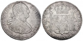 Carlos IV (1788-1808). 4 reales. 1800. Guatemala. M. (Cal 2019-741). Ag. 13,12 g. BC. Est...50,00. English: Charles IV (1788-1808). 4 reales. 1800. Gu...
