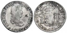 Fernando VII (1808-1833). 2 reales. 1819. México. JJ. (Cal 2019-877). Ag. 6,70 g. BC+. Est...30,00. English: Ferdinand VII (1808-1833). 2 reales. 1819...