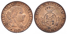 Isabel II (1833-1868). 1 céntimo de escudo. 1867. Jubia. OM. (Cal 2008-657). Ae. 2,47 g. Manchas. Escasa. EBC-/MBC+. Est...35,00. English: Elizabeth I...