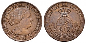 Isabel II (1833-1868). 1 céntimo de escudo. 1868. Sevilla. OM. (Cal 2019-229). Ae. 2,17 g. EBC-. Est...25,00. English: Elizabeth II (1833-1868). 1 cén...