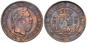 Carlos VII (1872-1876). 10 céntimos. 1875. (Cal 2019-5). Ae. 991,00 g. MBC. Est...35,00. English: Centenary of the Peseta (1868-1931). Carlos VII (187...