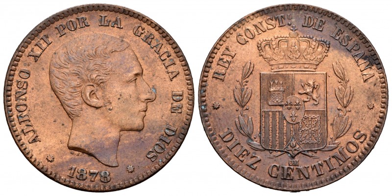 Alfonso XII (1874-1885). 10 céntimos. 1878. Madrid. OM. (Cal 2008-67). Ag. 9,67 ...