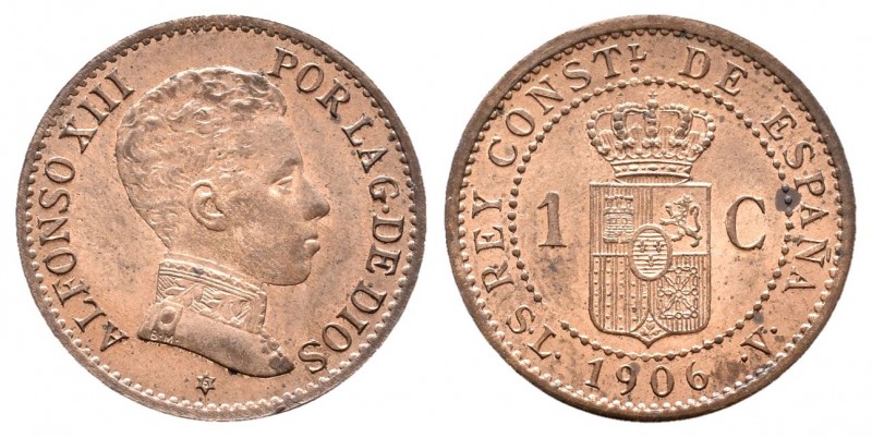 Alfonso XIII (1886-1931). 1 céntimo. 1906*6. Madrid. SLV. (Cal 2008-77). Ae. 1,0...