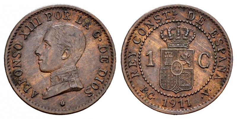 Alfonso XIII (1886-1931). 1 céntimo. 1911*1. Madrid. PCV. (Cal 2019-3). Ae. 1,01...