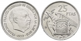 Estado Español (1936-1975). 25 pesetas. 1957*58. Madrid. (Cal 2019-116). Cu-Ni. 8,48 g. SC. Est...40,00. English: Estado Español (1936-1975). 25 peset...