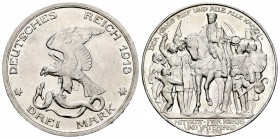 Alemania. Prussia. Wilhelm II. 3 marcos. 1913. Berlín. A. (Km-534). Ag. 16,60 g. Centenario de la derrota de Napoleón. EBC+. Est...35,00. English: Ger...