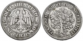 Alemania. Wiemar Republic. 5 reichsmark. 1927. Hamburgo. J. (Km-56). Ag. 24,66 g. MBC. Est...70,00. English: Germany. Wiemar Republic. 5 reichsmark. 1...