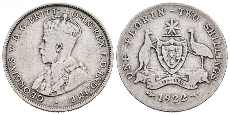 Australia. George V. 1 florín. 1922. Melbourne. (Km-27). Ag. 11,10 g. BC+. Est.....