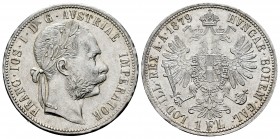 Austria. Franz Joseph I. 1 florín. 1879. Viena. A. (Km-2222). Ag. 12,33 g. SC-. Est...30,00. English: Austria. Franz Joseph I. 1 florín. 1879. Wien. A...
