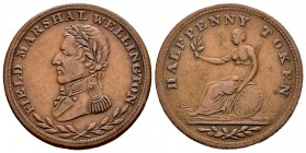 Canadá. Half penny token. (Br-971). Ae. 8,66 g. FIELD MARSHALL WELLINGTON. MBC+. Est...20,00. English: Canada. Half penny token. (Br-971). Ae. 8,66 g....