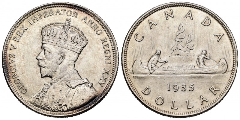 Canadá. George V. 1 dollar. 1935. (Km-30). Ag. 23,27 g. Rayitas en anverso. Bril...