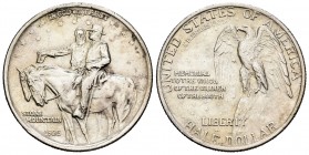 Estados Unidos. 1/2 dollar. 1925. Philadelphia. (Km-157). Ag. 1246,00 g. Stone Mountain Memorial. EBC/EBC+. Est...40,00. English: United States. 1/2 d...