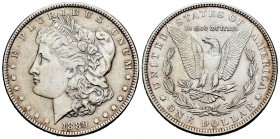 Estados Unidos. 1 dollar. 1889. Philadelphia. (Km-110). Ag. 26,77 g. Ligeramente limpiada. EBC-. Est...25,00. English: United States. 1 dollar. 1889. ...