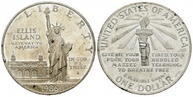Estados Unidos. 1 dollar. 1986. San Francisco. S. (Km-214). Ag. 26,85 g. Golpes en el canto. EBC. Est...25,00. English: United States. 1 dollar. 1986....