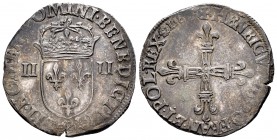Francia. Henry III. 1/4 ecu. 1588. Toulouse. (Ciani-1438). (Duplessy-1133). Ag. 9,63 g. MBC+. Est...50,00. English: France. 1/4 ecu. 1588. Toulouse. (...