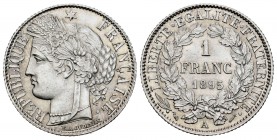Francia. III República. 1 franco. 1895. París. A. (Km-822.1). (Gad-465a). Ag. 4,97 g. Ligeramente limpiada. EBC+. Est...35,00. English: France. 1 fran...