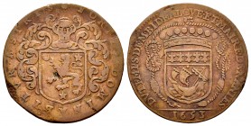 Francia. Jetón. 1653. Nantes. (Feuardent-8862). Ae. Golpe. MBC-. Est...25,00. English: France. Jetón. 1653. Nantes. (Feuardent-8862). Ae. Golpe. Almos...