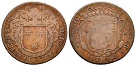 Francia. Jetón. 1659. Nantes. (Feuardent-8867). Ae. 5,49 g. Alcalde de Burous. BC+. Est...12,00. English: France. Jetón. 1659. Nantes. (Feuardent-8867...