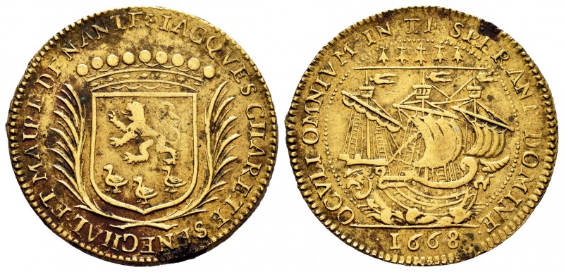 Francia. Jetón. 1668. Nantes. (Feuardent-8878). Rev.: Armada de Nantes . Ae. 6,5...