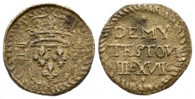 Francia. Charles VIII. Ponderal de 1/2 testón. 4,41 g. MBC-. Est...25,00. English: France. Charles VIII. Ponderal de 1/2 testón. 4,41 g. Almost VF. Es...