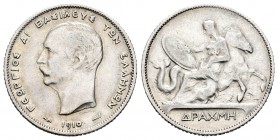 Grecia. George I. 1 dracma. 1910. París. (Km-60). Ag. 4,97 g. MBC+. Est...25,00. English: Greece. George I. 1 dracma. 1910. Paris. (Km-60). Ag. 4,97 g...