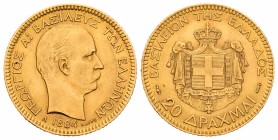 Grecia. George I. 20 dracmas. 1834. París. A. (Km-56). Au. 6,46 g. EBC-. Est...250,00. English: Greece. George I. 20 dracmas. 1834. Paris. A. (Km-56)....