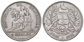 Guatemala. 4 reales. 1894. Heaton. H. (Km-168.1). Ag. 12,48 g. Escasa. MBC. Est...50,00. English: Guatemala. 4 reales. 1894. Heaton. H. (Km-168.1). Ag...