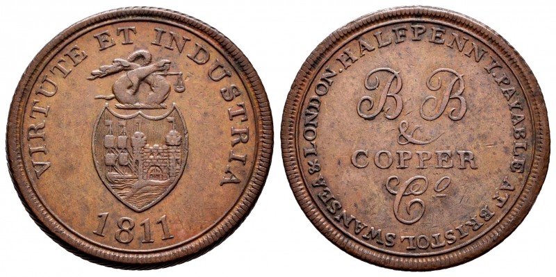 Gran Bretaña. George III. 1/2 penny. 1811. Gloucestershire. Bristol. (Withers-45...