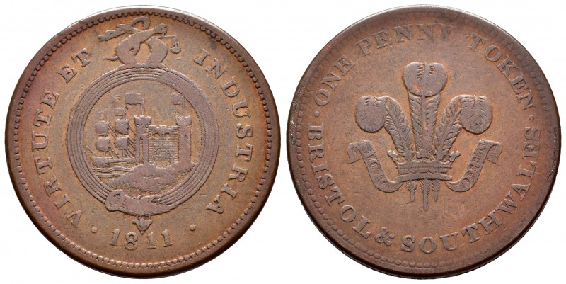 Gran Bretaña. George III. 1 penny - Token. 1811. Bristol. (Withers-540). Anv.: V...
