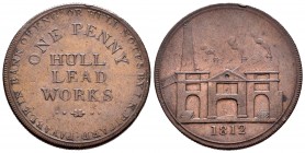 Gran Bretaña. George III. 1 penny - Token. 1812. Yorkshire. Hull. (Withers-755). Anv.: PAYABLE IN BANK OF ENGLAND OR HULL NOTES BY I. K. PICARD. Leyen...