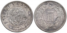 Japón. 1 yen. Año 28 (1895). (Km-Y-A25.3). Ag. 26,89 g. MBC+. Est...35,00. English: Japan. 1 yen. Año 28 (1895). (Km-Y-A25.3). Ag. 26,89 g. Choice VF....